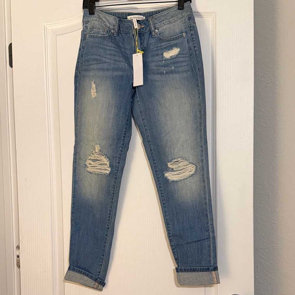 BCBGeneration Light Blue Distressed Boyfriend Jeans